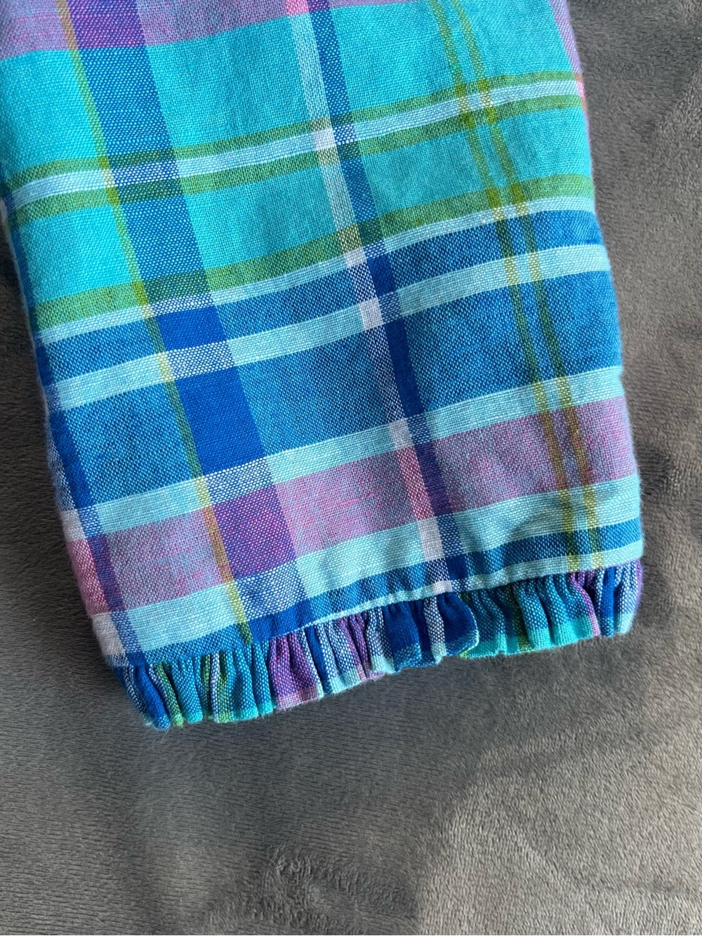 Talbots Plaid Cotton Blazer in Aqua, Pink & Blue - Picture 5 of 9